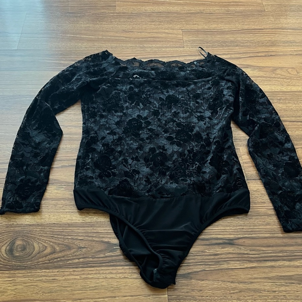 Elegant Black Lace Bodysuit